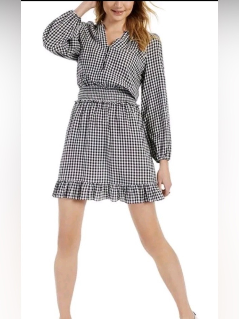 Tommy Hilfiger Black and White Gingham Mini Dress